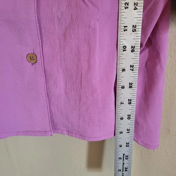 2 for $30 Catherine's Blouse Women's‎ 3X Purple Button Up V Neck Boho NEW - Picture 6 of 8